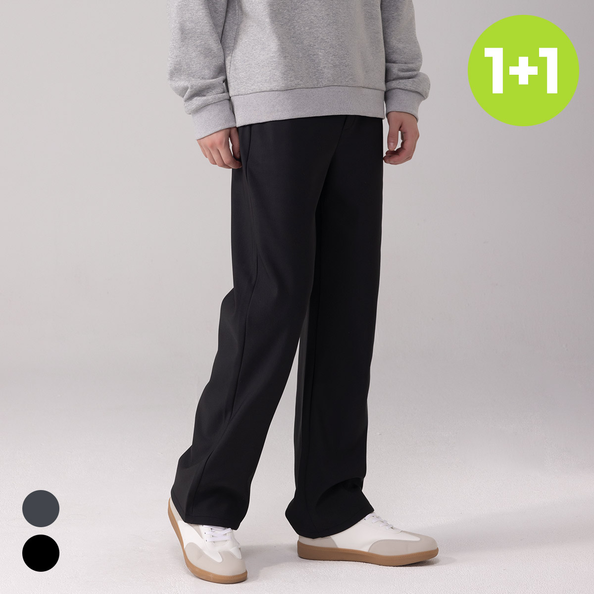 에버라스트 1+1 남자 와이드팬츠 겨울 기모바지 제품 이미지