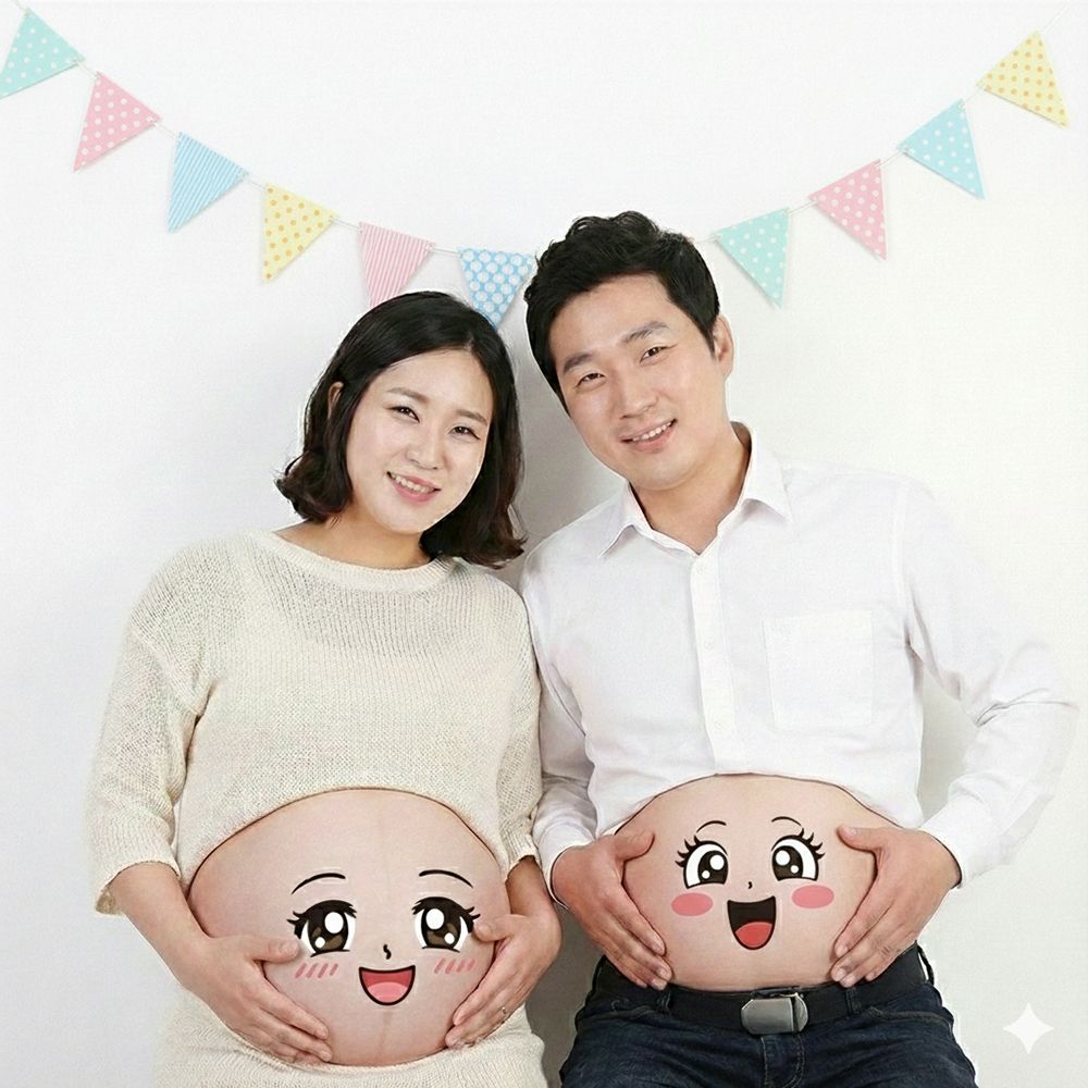 베이비샤워 임신 셀프 만삭 사진 촬영 스티커 소품 태교 여행 기본 헬로 출산 선물 - 상품 이미지