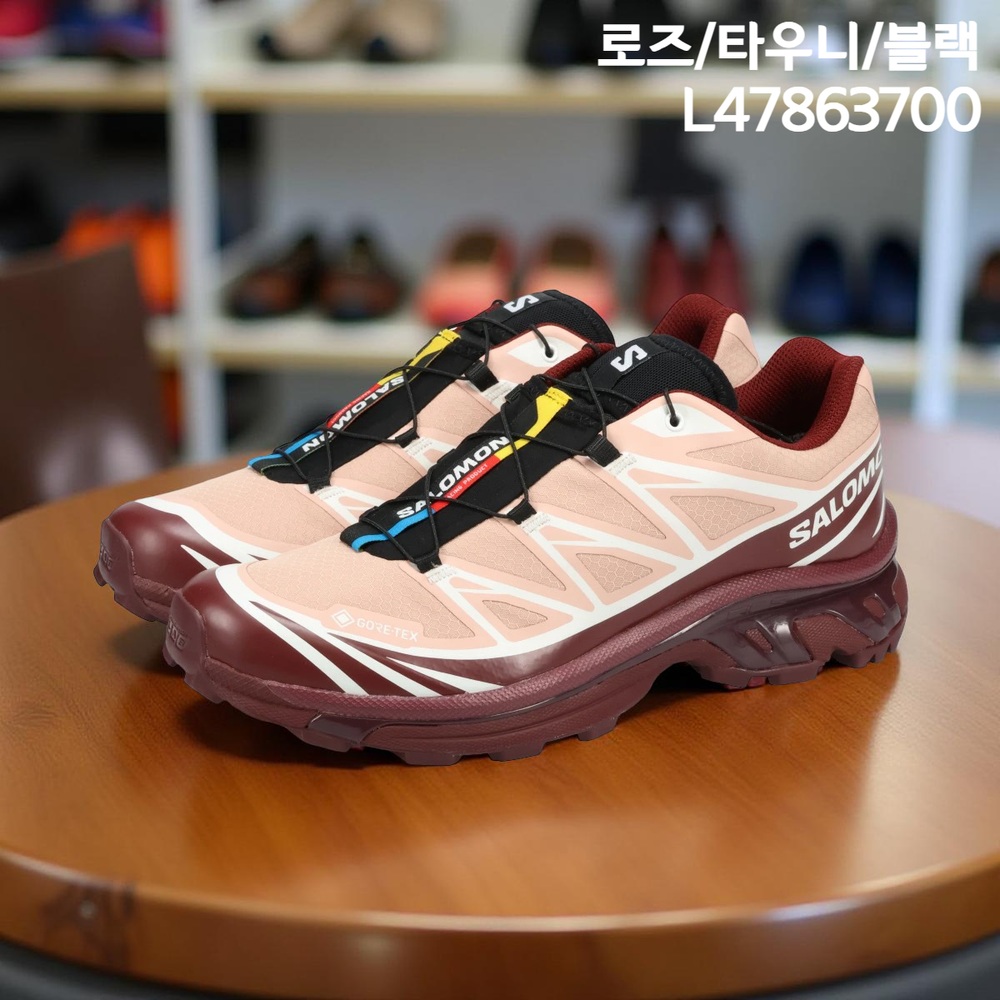 살로몬 XT-6 GTX 트레일 런닝화 스니커즈 남녀공용 로즈/타우니/블랙 265 - 상세 이미지 5