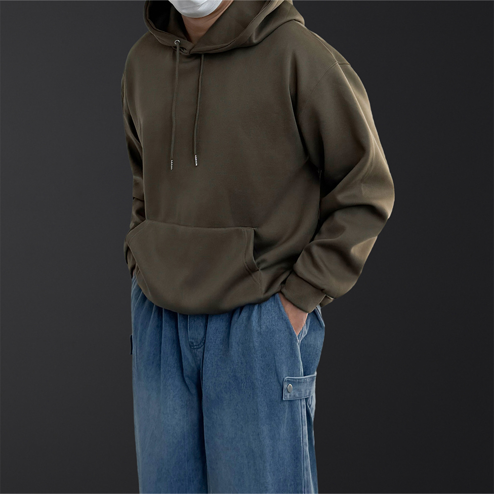 1+1 남자기모후드티 피그먼트 무지후드티 - 상세 이미지 4