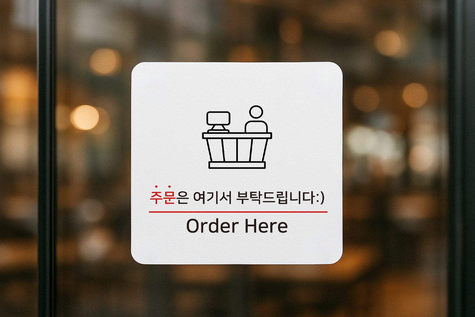 주문하는곳 표지판 오더 안내판 카운터 표찰 안내 데스크 019 100x100 - 상세 이미지 2
