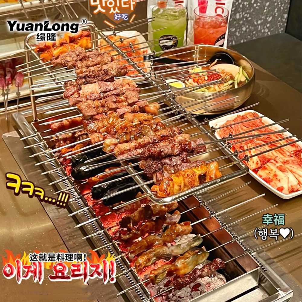 꼬치구이 그릴 삼겹살 야시장 바베큐 양꼬치 사각 긴 1.8T - 상세 이미지 4
