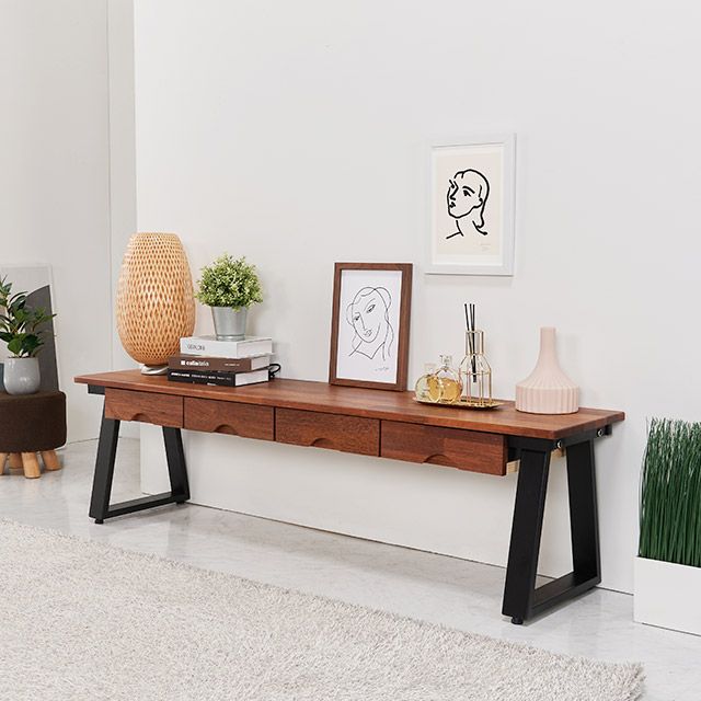 가구의서 CZ3136B 원목 낮은 서랍테이블 1500x350x420mm