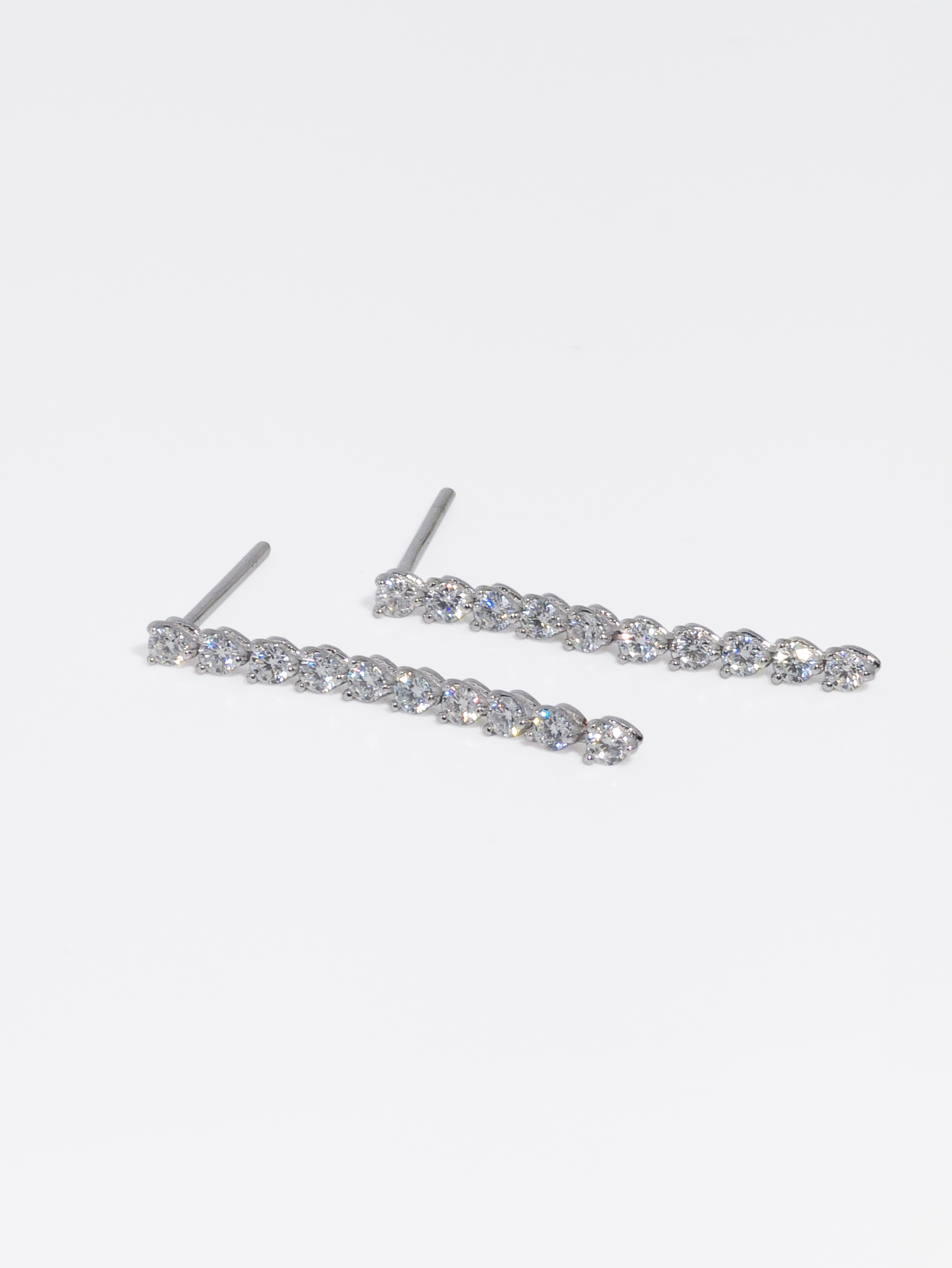 랩다이아 귀걸이 3프롱 테니스 2mm 랩다이아몬드 14k 18k - 상세 이미지 3