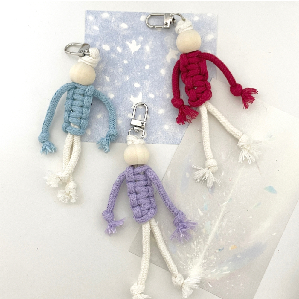 걱정인형 마크라메 만들기 diy 키트 키링 세트 매듭 공예 학교 단체 체험 수업 취미 집콕놀이 이미지 6