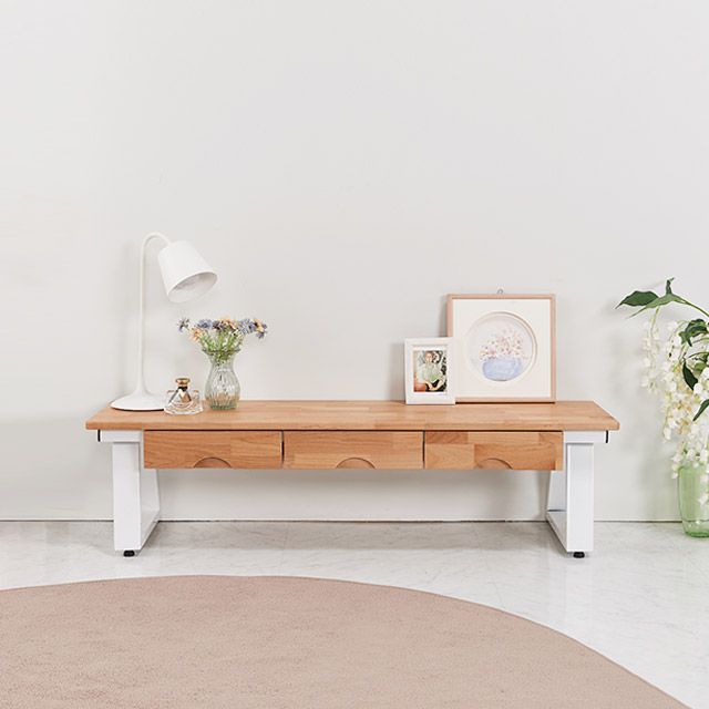 가구의서 CZ3101B 원목 좌식 서랍테이블 1200x350x320mm