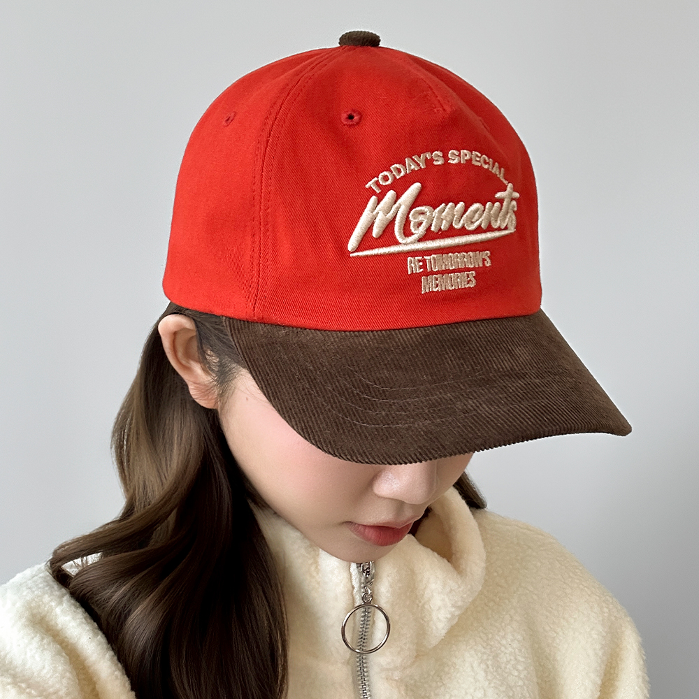 골덴 레터링 투톤 볼캡 캡 코듀로이 야구모자 - 상세 이미지 5