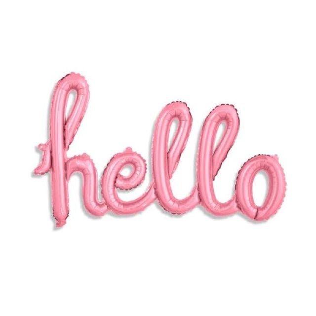 hello핑크은박풍선헬로우은박-소문자이니셜헬로풍선 - 상품 이미지