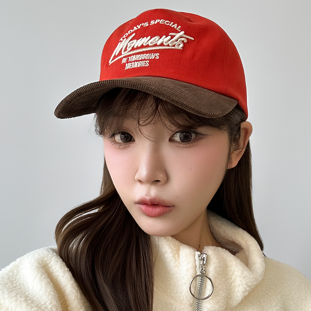 골덴 레터링 투톤 볼캡 캡 코듀로이 야구모자 - 상세 이미지 2