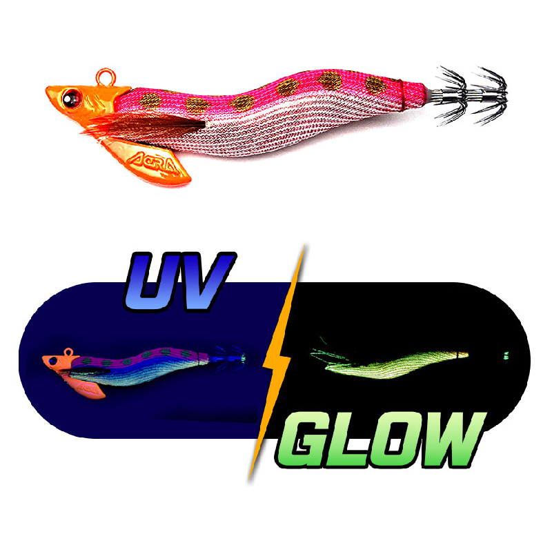 아크라 오동목 팁런 에기 3호 UV케이무라 야광틴셀 입체3D아이 06, 30g - 메인 이미지