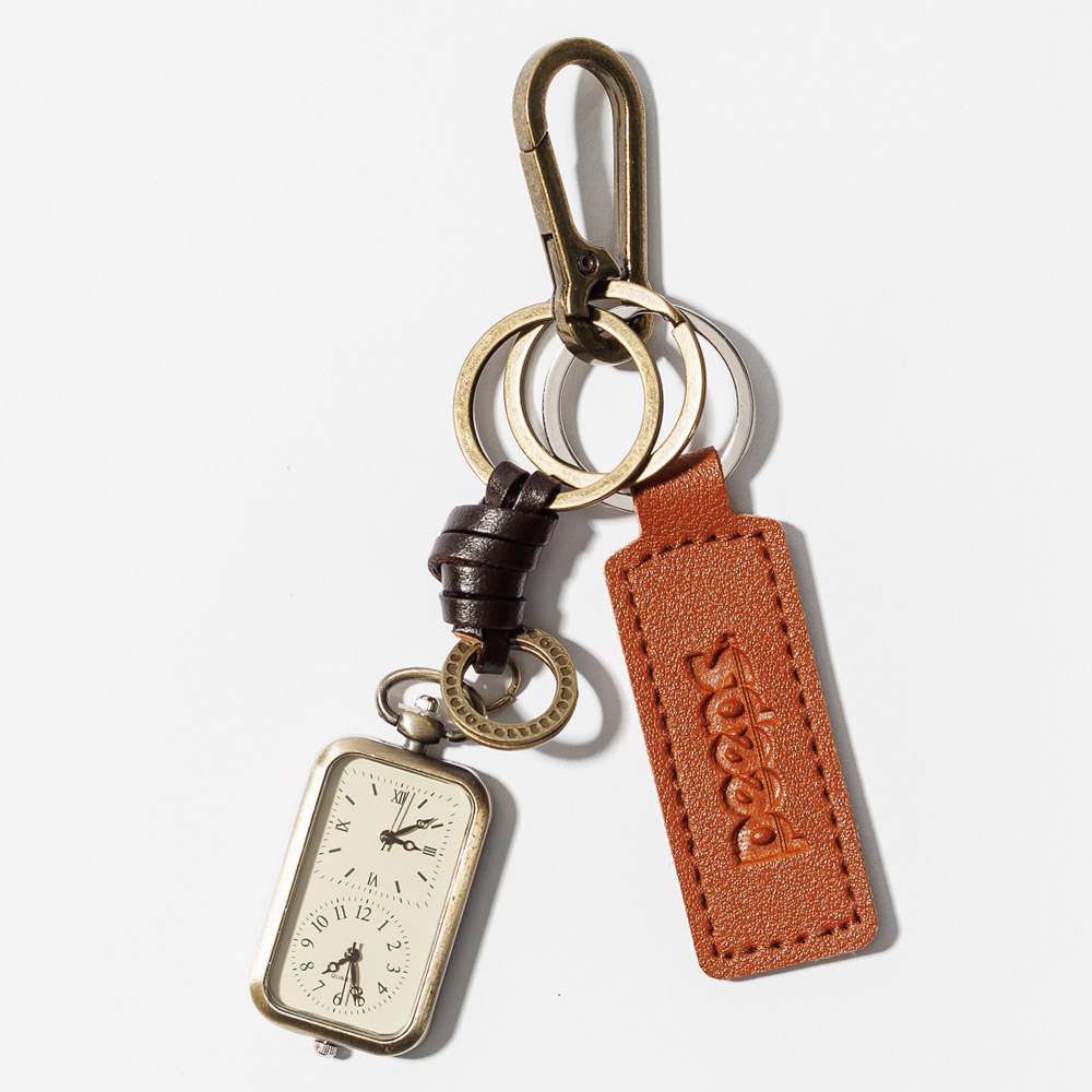 PEEPS Dual Time Vintage Keyring(Brown) 가방 바지 시계키링