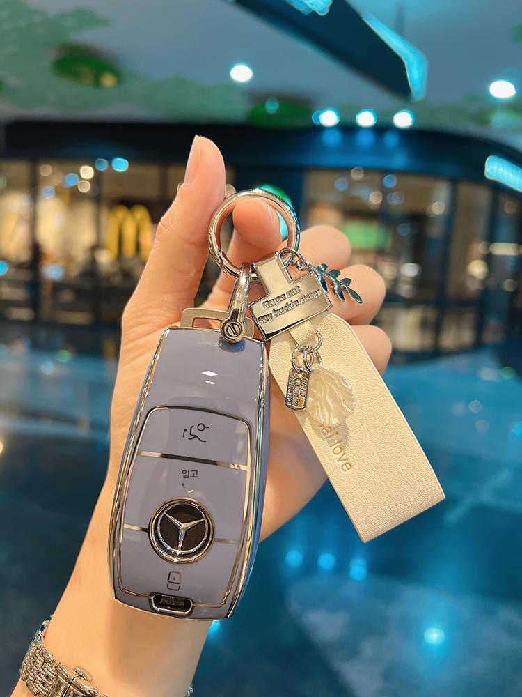 E300L E200L C260 GLC A200 E260 C180 키홀더 케이스+실버 비즈니스 라운드 - 상세 이미지 3