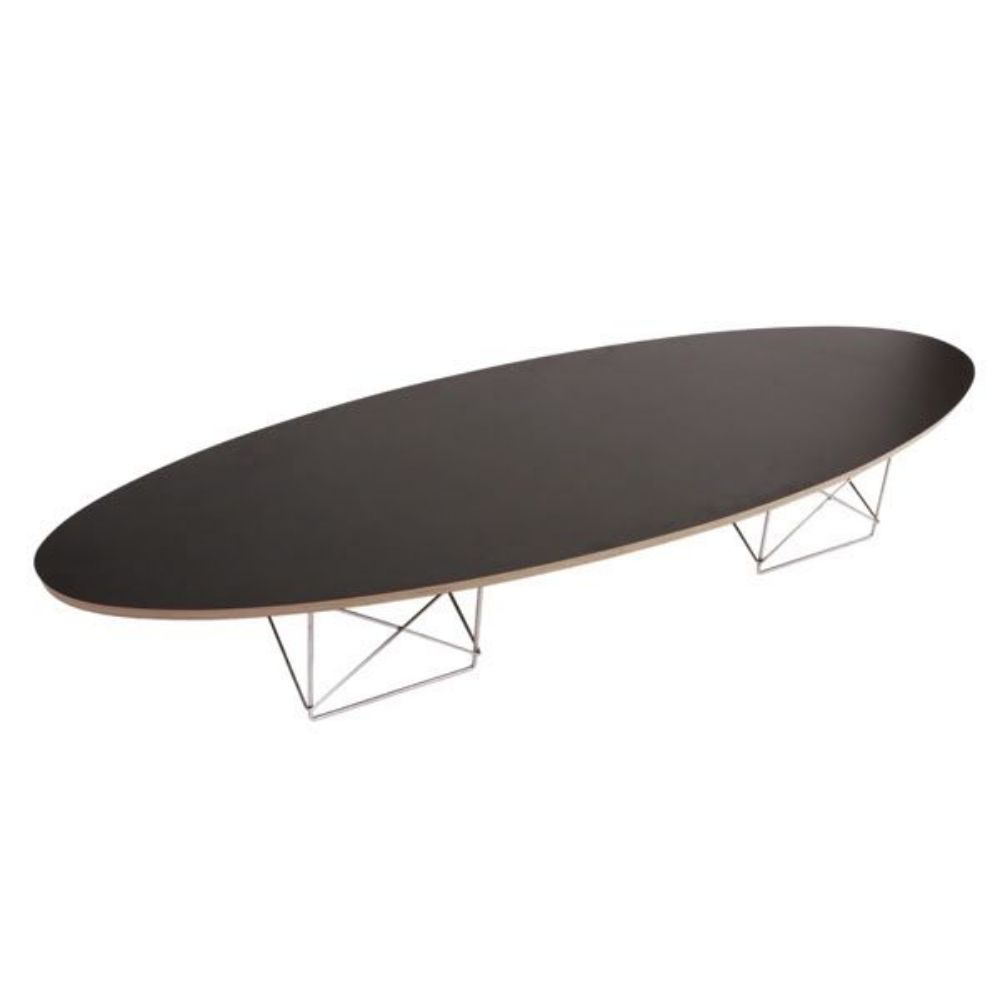서핑보드 거실 티 원목 커피 임스테이블 타원형 티테이블 180x60cm 물푸레 원색+은색 다리 - 상품 이미지
