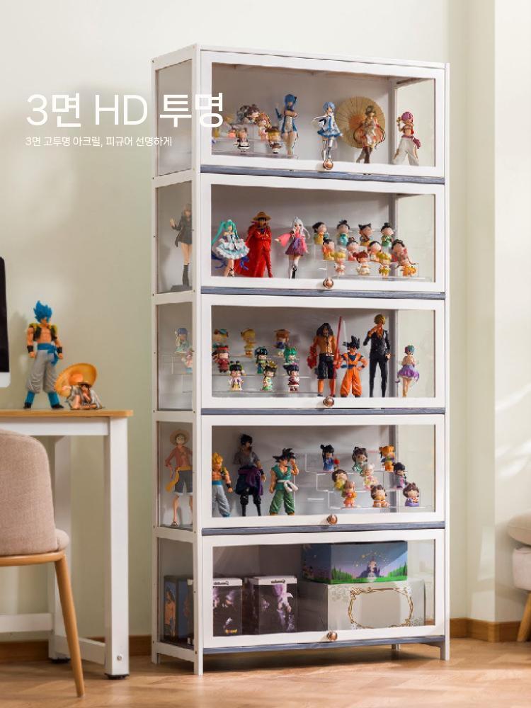 위스키 진열장 코너장식장 장식장 술장 양주 양주진열장 3면 투명 60cm 2도어 - 상세 이미지 3