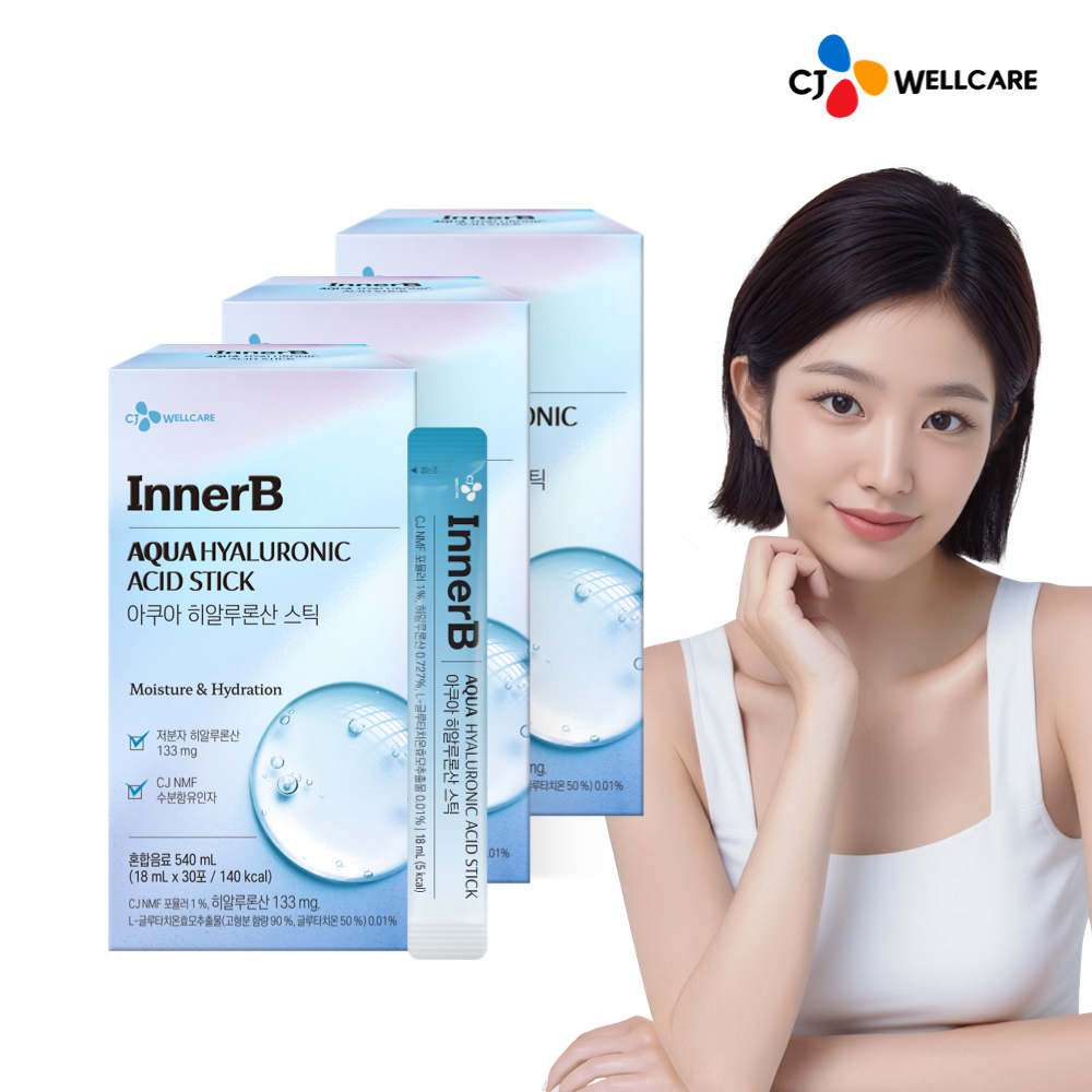 CJ 이너비 아쿠아 히알루론산 스틱 30포, 3개 제품 이미지