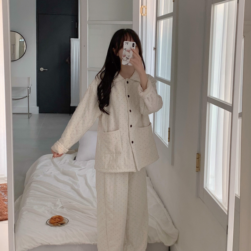 누빔잠옷 기모잠옷 겨울파자마 수면 크리스마스 벨로니 파자마파티 홈웨어 세트 이미지 8