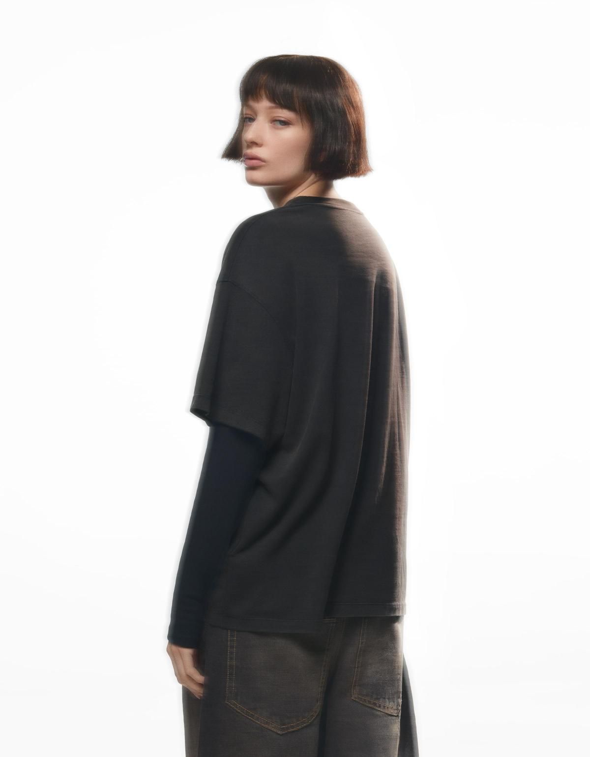 버쉬카 오버사이즈 프린트 스트리트 반팔 티셔츠 7666/033 GREY - 상세 이미지 5