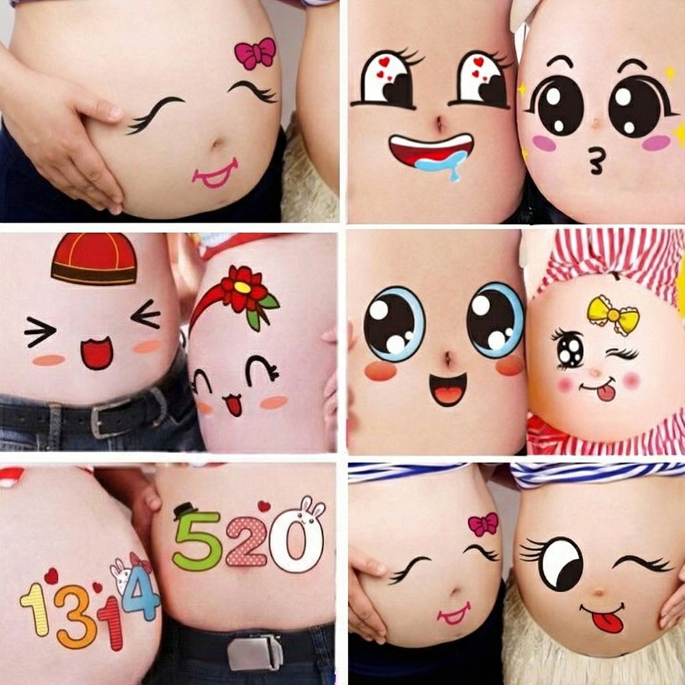 베이비샤워 임신 셀프 만삭 사진 촬영 스티커 소품 태교 여행 기본 헬로 출산 선물 - 상세 이미지 4
