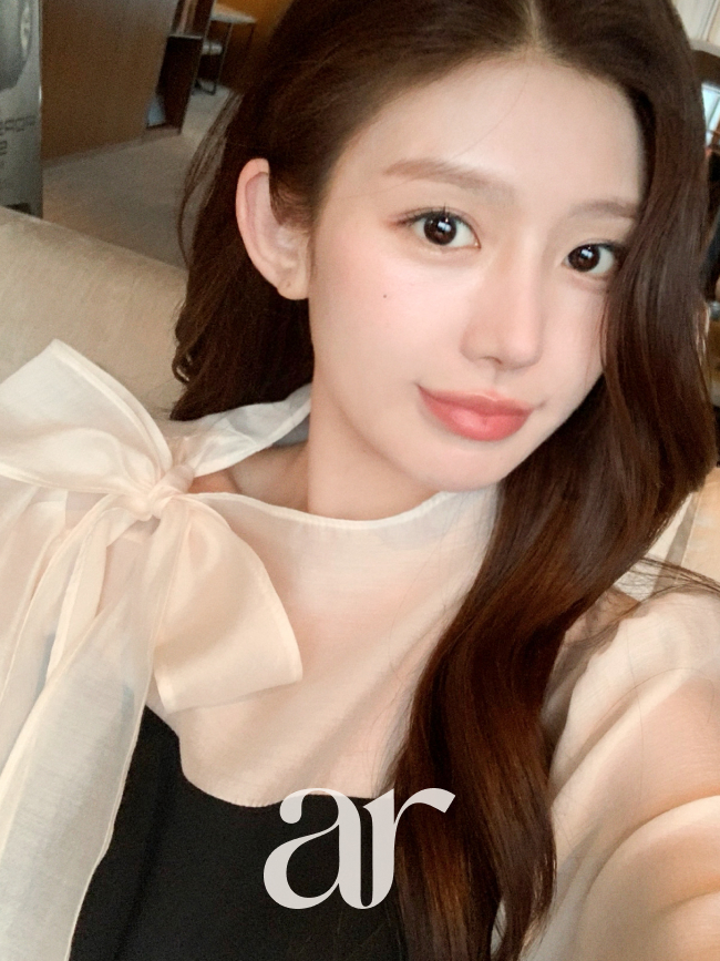 사이드 리본 배색 블라우스 bs8570 이미지 6