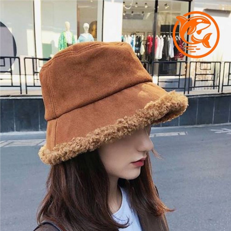 여성 겨울 버킷햇 따뜻한 스웨이드 털모자 일상 필수 아이템 - 메인 이미지