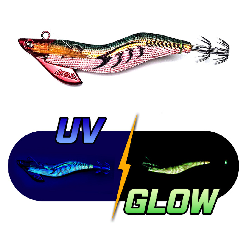 아크라 오동목 팁런 에기 3호 UV케이무라 야광틴셀 입체3D아이 04, 30g - 메인 이미지