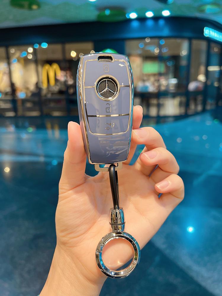 E300L E200L C260 GLC A200 E260 C180 키홀더 케이스+실버 비즈니스 라운드 - 상세 이미지 2