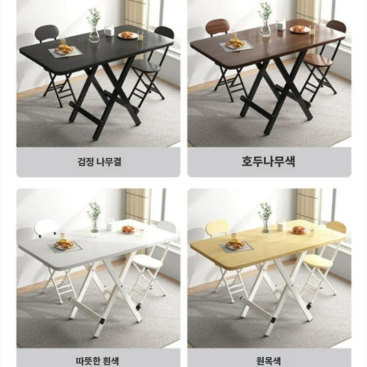 대형 접이식 식탁 가정용 야외 식당 확장형 테이블 60x60x54 사각 블랙 - 상세 이미지 2