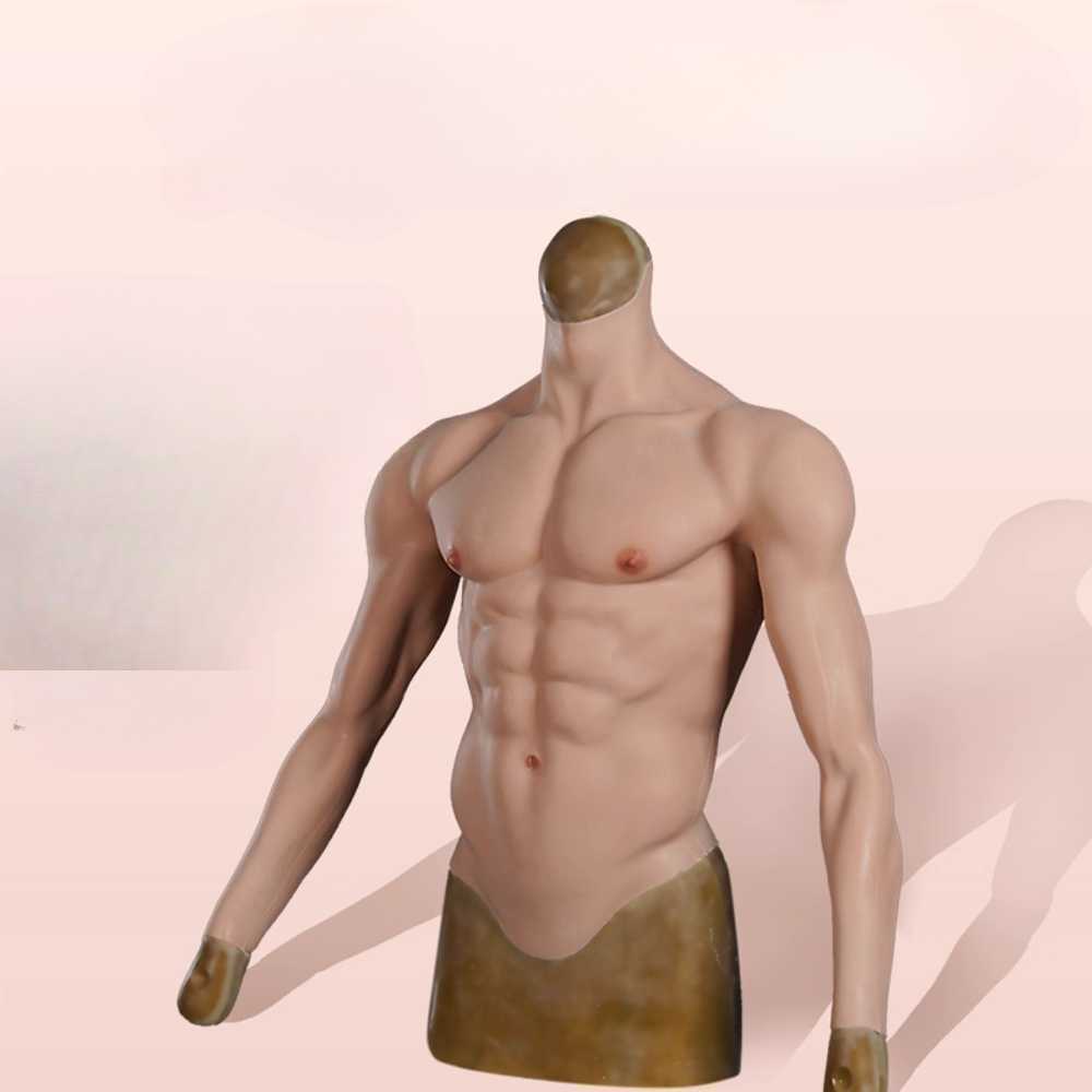근육 코스튬 수트 가짜 바디슈트 체형 연출 코스프레 S -팔 있음 -1호 - 상세 이미지 3
