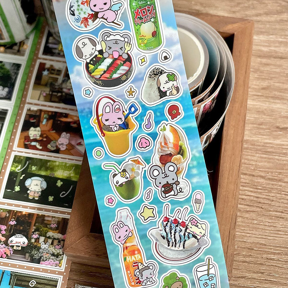 [와카와카]귀여운 마을 이야기 필름 컷 스티커 그린 레인길 이미지 3