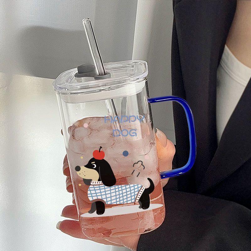 초대용량 학생용 인스타그램 스타일 내열 손잡이 400ml 소시지 강아지 스티커 - 상세 이미지 5
