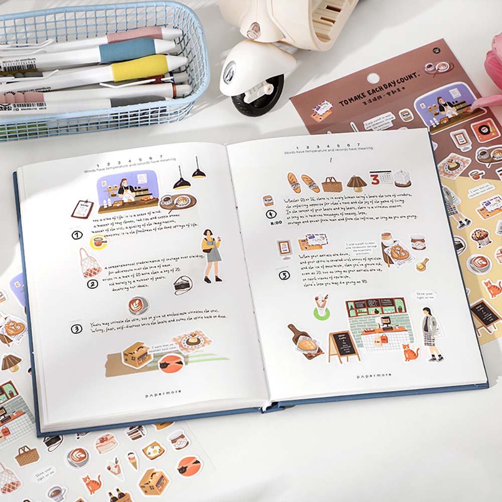 일상생활 소품 다이어리꾸미기 스티커 [세트구매 6종] 이미지 2