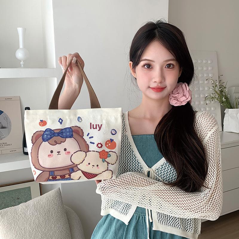 여성 캔버스 토트백 데일리 통근용 핸드백 가벼운 가방 하오한 스타리 스카이 - 상세 이미지 3