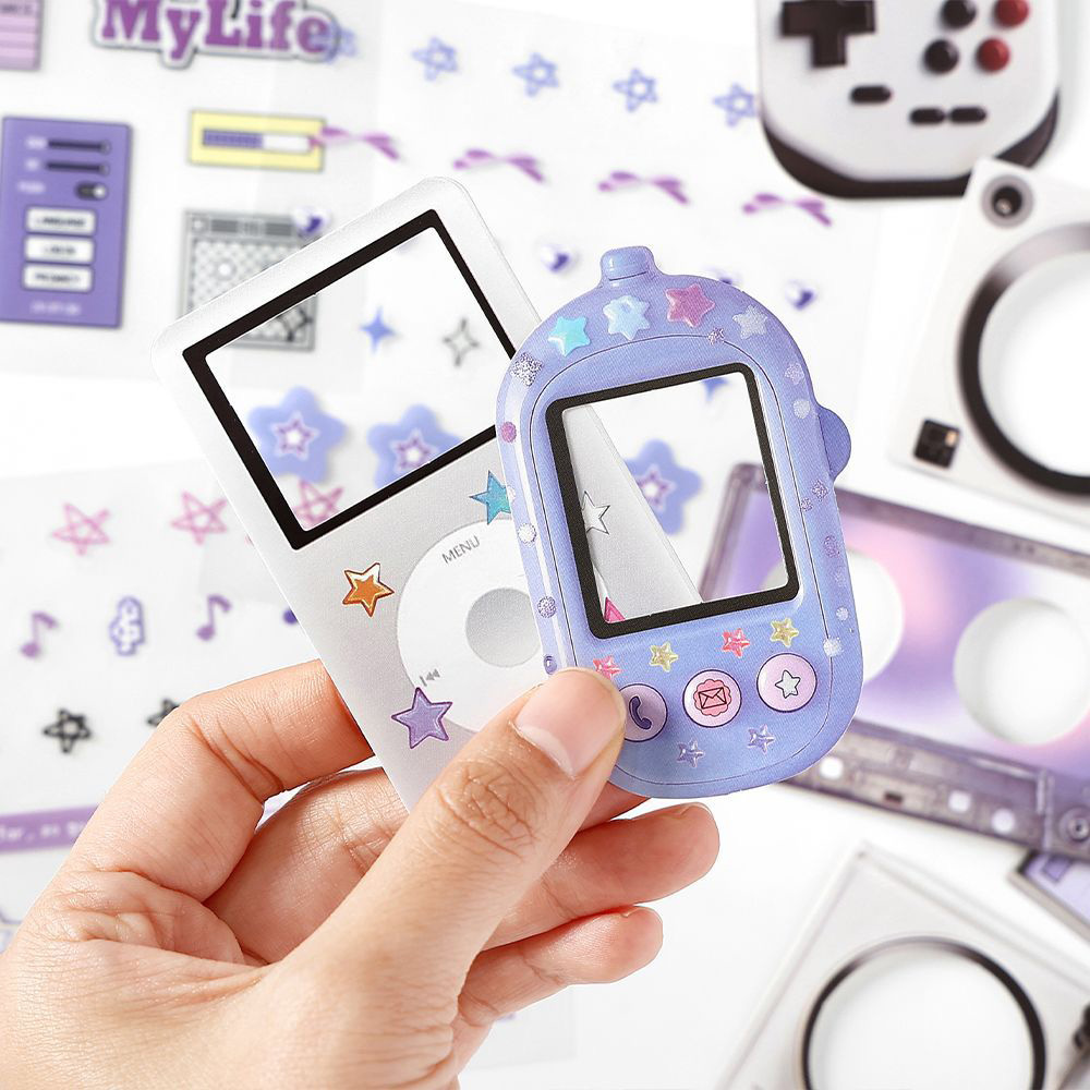 긴 사랑 이야기 Y2K 생활 테마 디카 폴더폰 프레임 다이어리꾸미기 스티커 행복 프레임 이미지 2