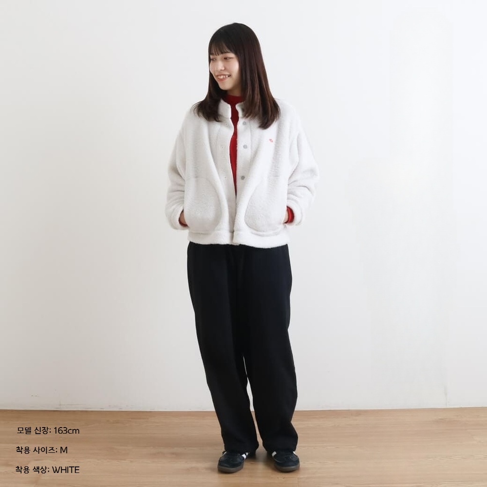 단톤 더블 페이스 보어 스탠드카라 플리스 자켓 여성 DT-A0699WNN BEIGE S - 상세 이미지 2