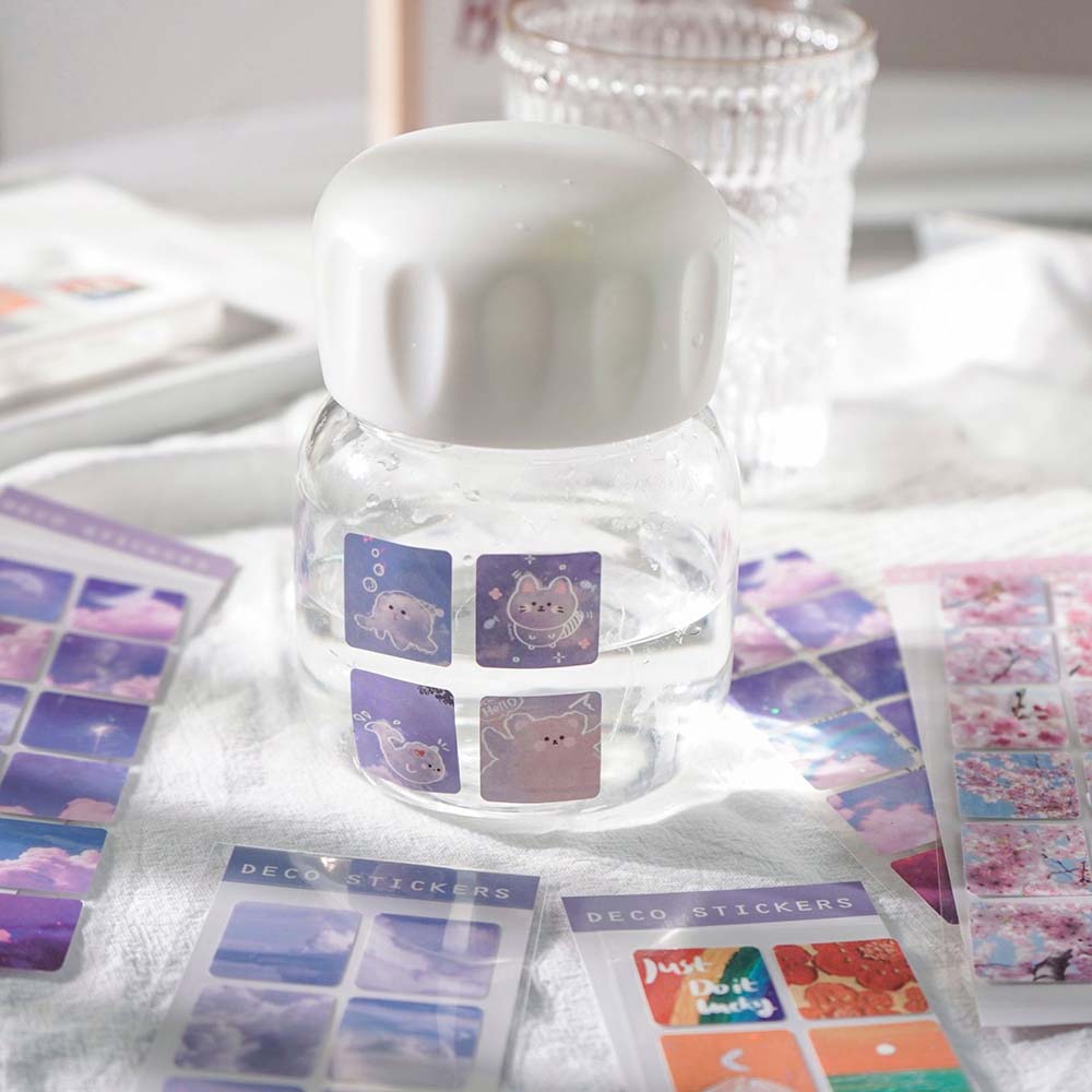 [세트구매 8종] 오월 인연 시리즈 인스타 감성 풍경 다꾸 PVC 스티커 보라 구름 이미지 4