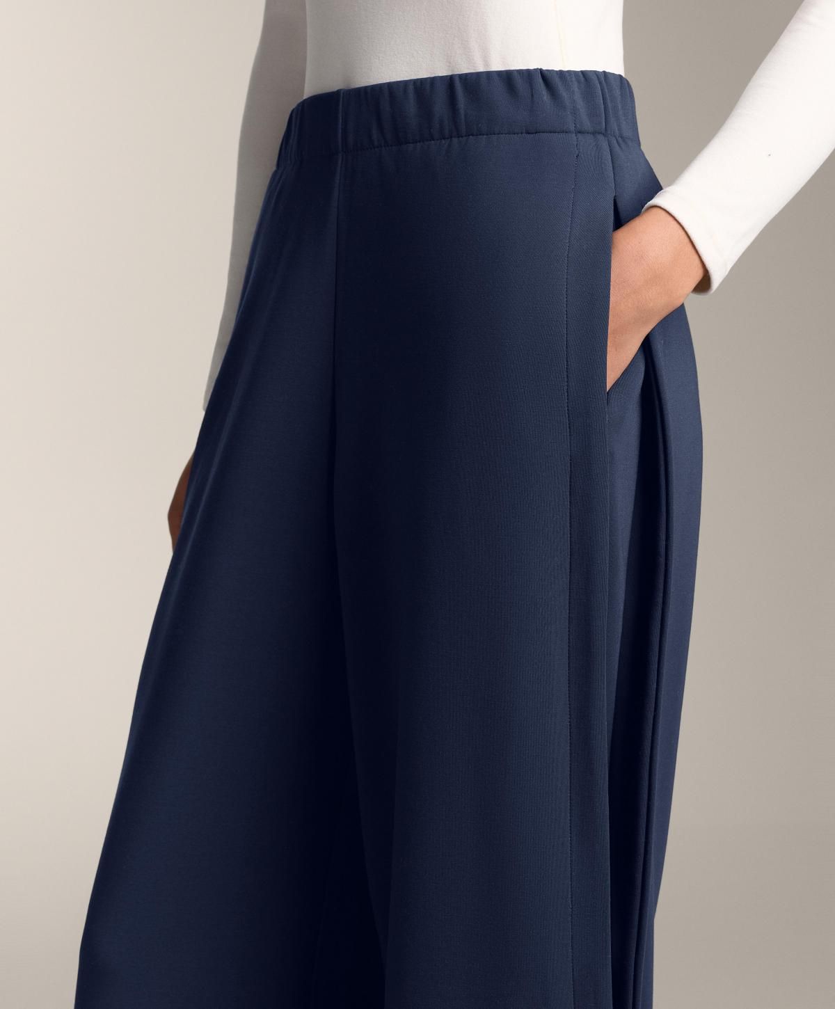 오이쇼 코쿤 와이드 팬츠 브러쉬드 모달 4012/158 BLUE - 상세 이미지 4