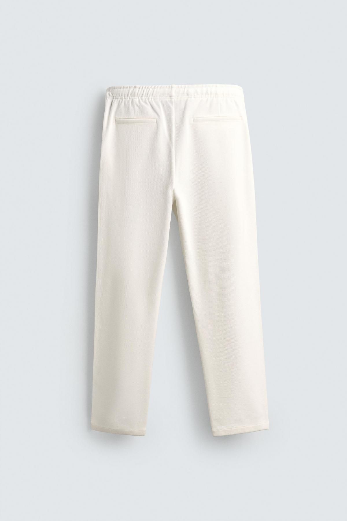 자라 코튼 컴포트 조거 웨이스트 팬츠 7484/403 OYSTER-WHITE 이미지 7