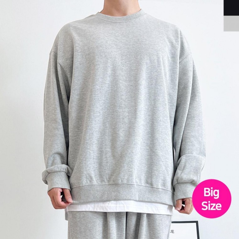 TTA 2008 남자빅사이즈라운드넥트임무지맨투맨 긴팔 티셔츠 남자 솔리드셔츠 데일리 캐주얼셔츠 슬림핏 남 - 상품 이미지