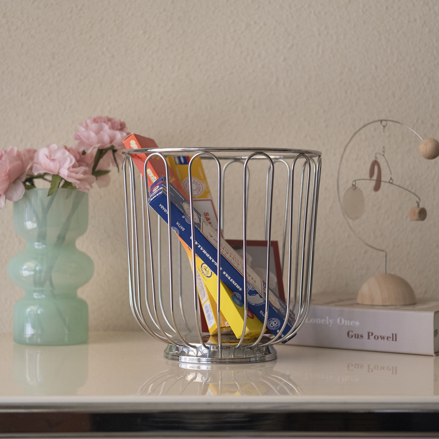 빌라트 스텐 와이어 바스켓 롱 철제 수납 정리 바구니