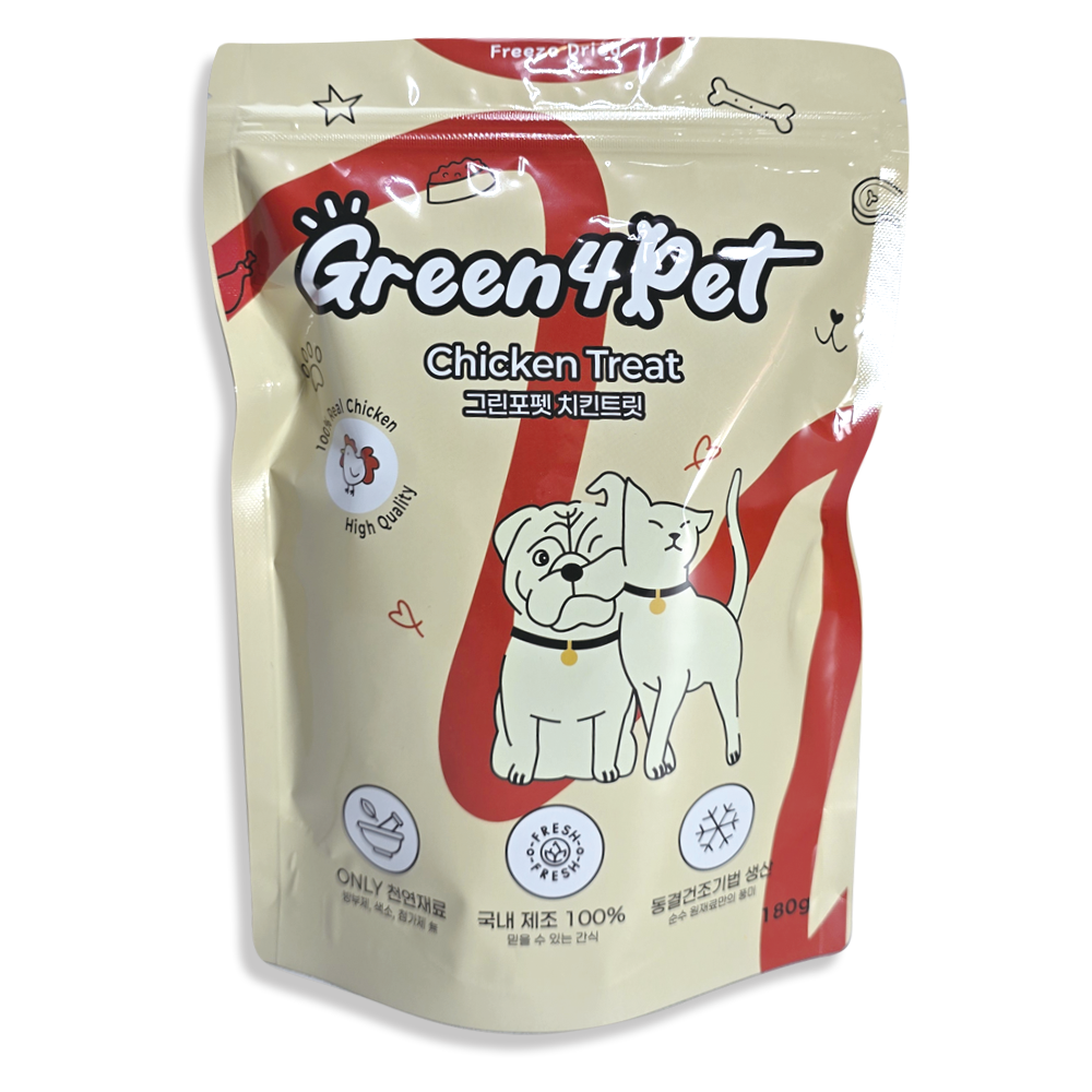 그린포펫 원물 100% 국내제조 강아지 고양이 동결건조간식 치킨트릿, 180g, 1개 - 상품 이미지