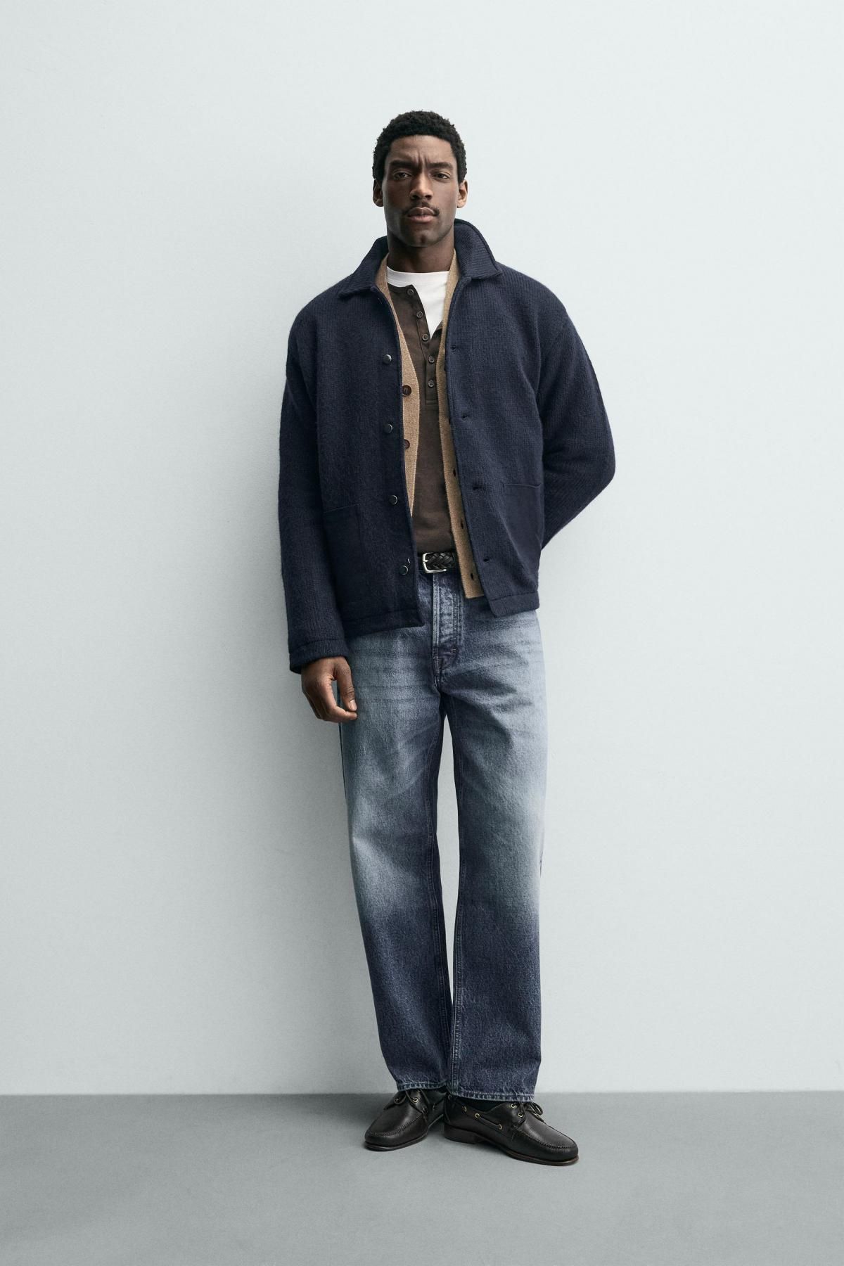 자라 텍스처 오버핏 가디건 네이비 포켓 9598/402 NAVY BLUE - 상세 이미지 2