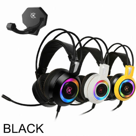 유선 게이밍 헤드셋 CH50 7.1채널 진동 RGB LED(블랙)