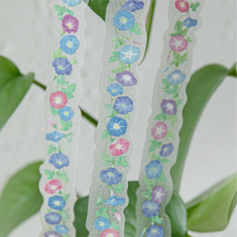 [세트구매 6종] 나팔꽃 클로버 딸기 덩굴 얇은 안개 글리터 PET 다이어리꾸미기 마스킹테이프 이미지 3