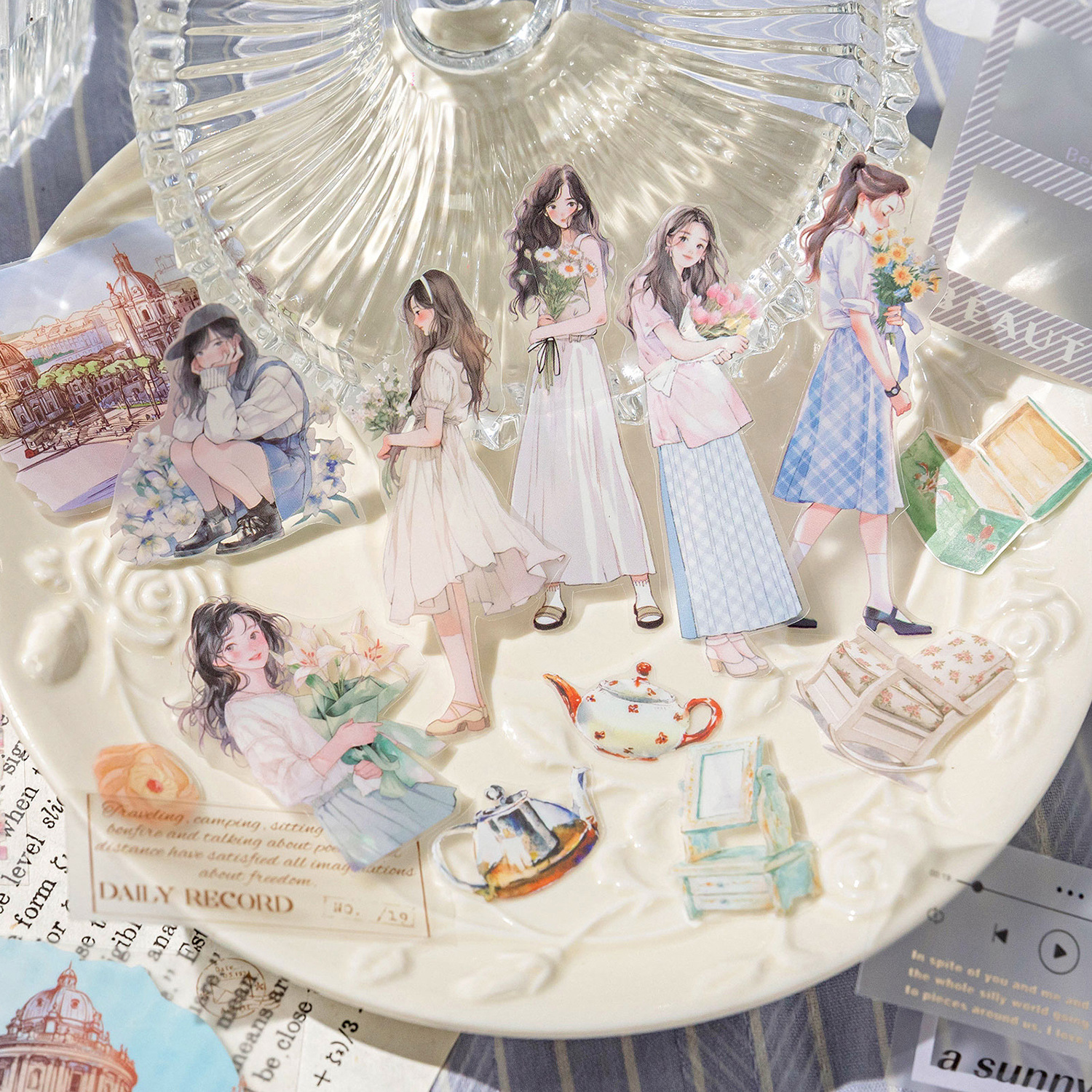 마스킹테이프 모모의 여행 복고 소녀 시리즈 옵션1 - 상세 이미지 3