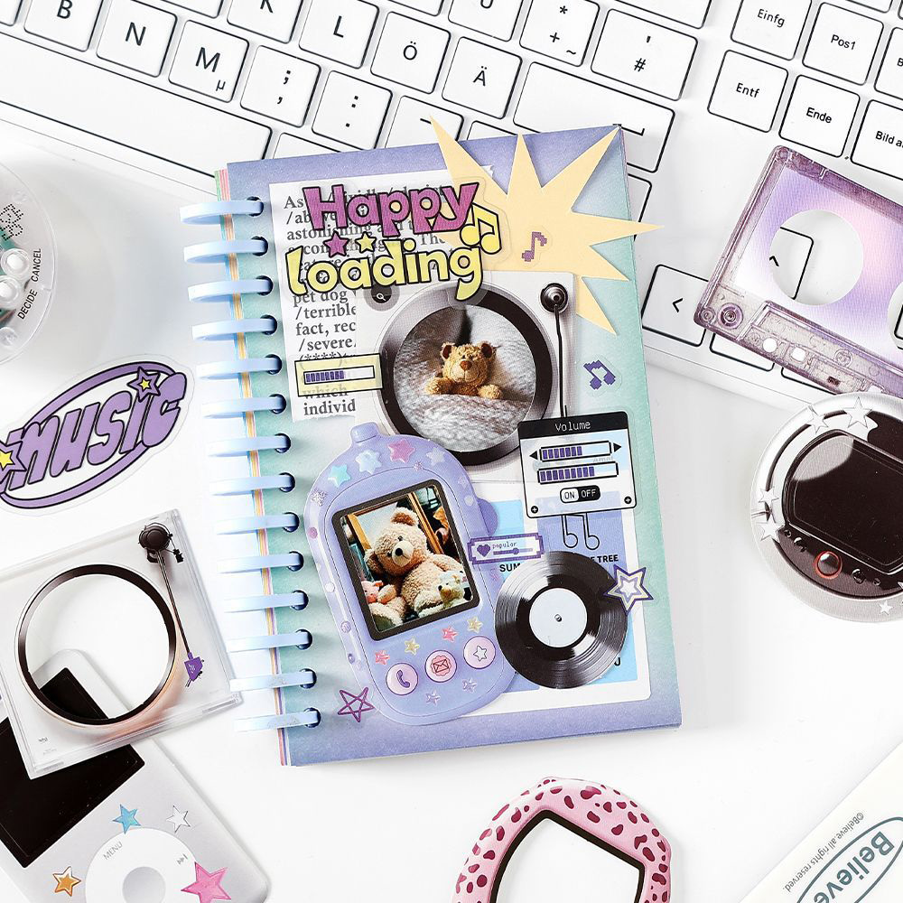 긴 사랑 이야기 Y2K 생활 테마 디카 폴더폰 프레임 다이어리꾸미기 스티커 행복 프레임 이미지 3