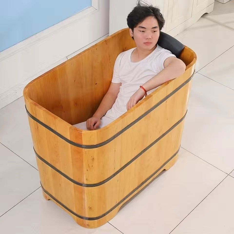히노끼탕 욕조 나무 반신욕 가정용 삼나무 목욕탕 호텔 숙박 - 상세 이미지 3