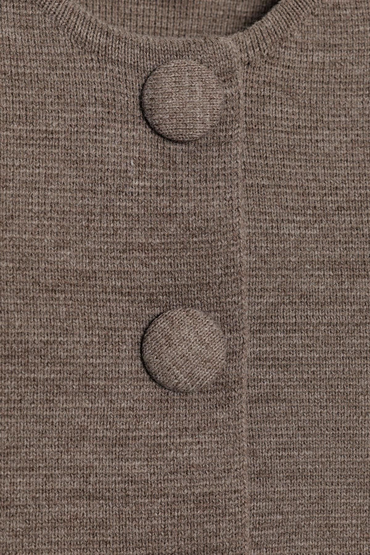 자라 크롭 라운드넥 니트 가디건 6771/156 BROWN / TAUPE 이미지 7