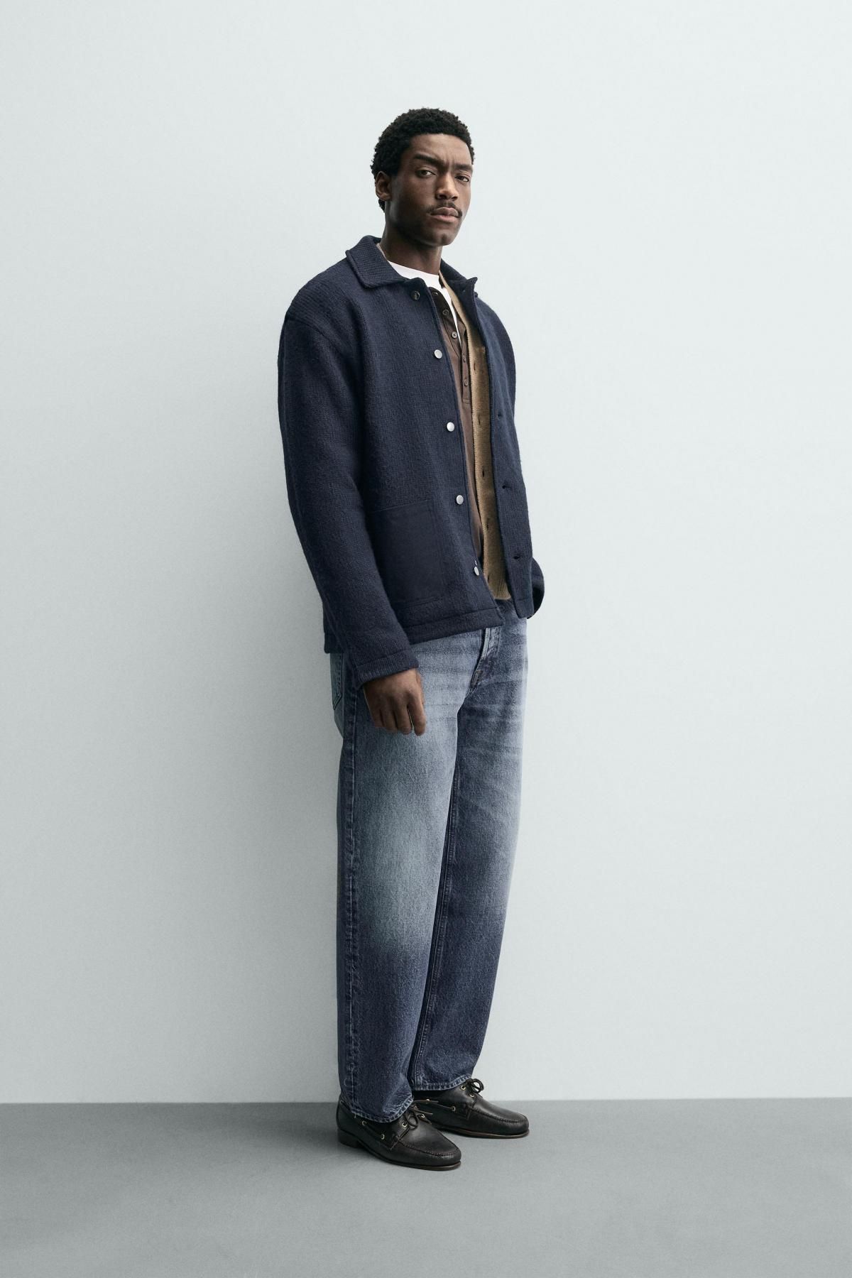 자라 텍스처 오버핏 가디건 네이비 포켓 9598/402 NAVY BLUE - 상세 이미지 5
