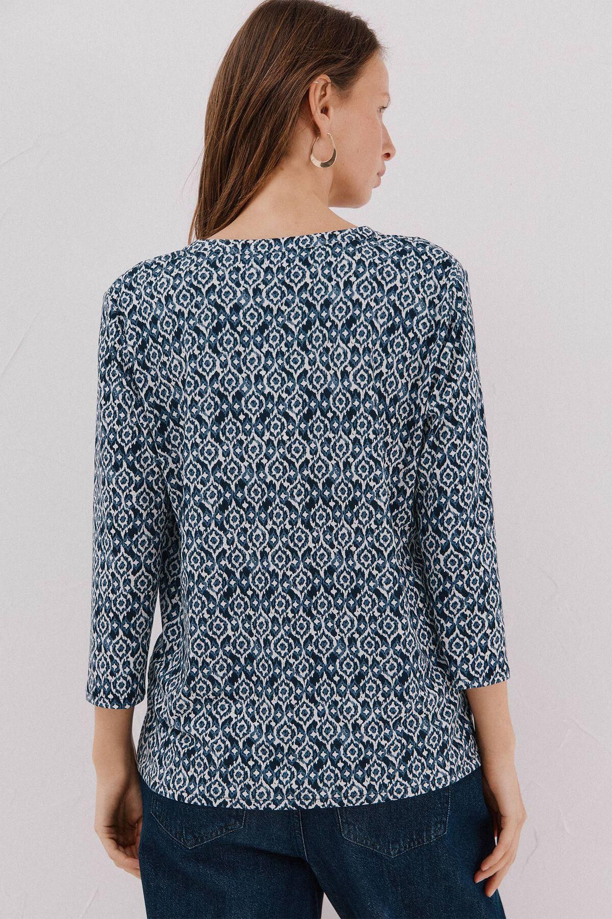 꼬르떼피엘 프린트 마오넥 블라우스 6323884 ESTAMPADO AZUL - 상세 이미지 3
