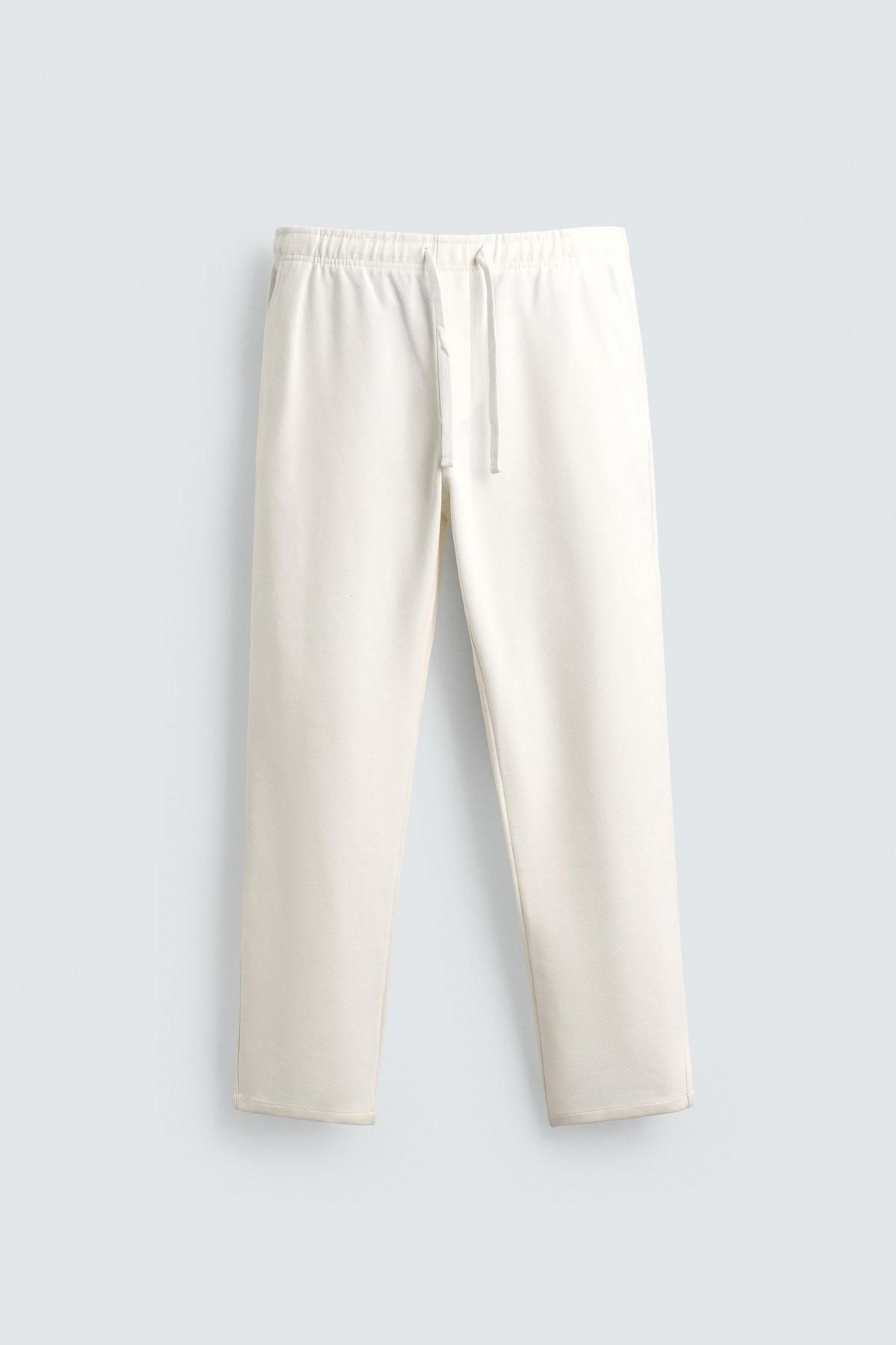 자라 코튼 컴포트 조거 웨이스트 팬츠 7484/403 OYSTER-WHITE 이미지 6